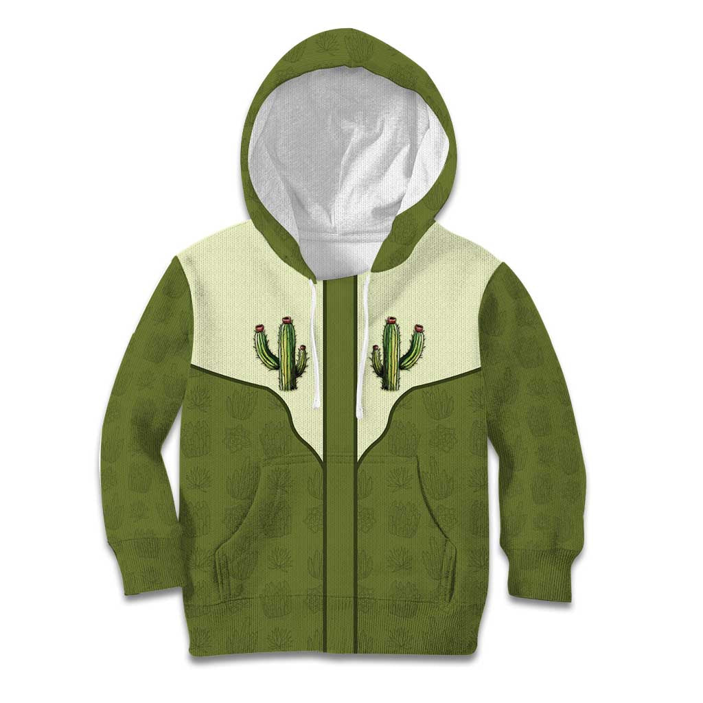 Cowboy Kid Hoodie Cactus Retro Western Yoke - Wonder Print Shop