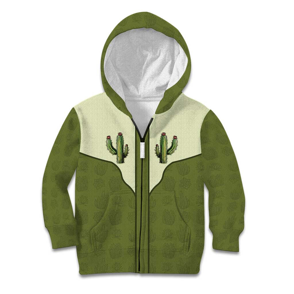 Cowboy Kid Hoodie Cactus Retro Western Yoke - Wonder Print Shop