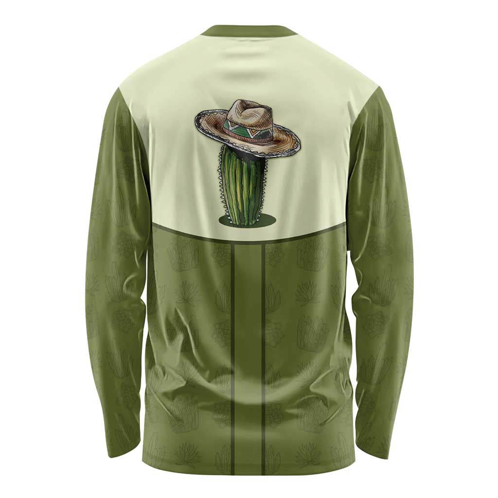 Cowboy Long Sleeve Shirt Cactus Retro Western Yoke - Wonder Print Shop