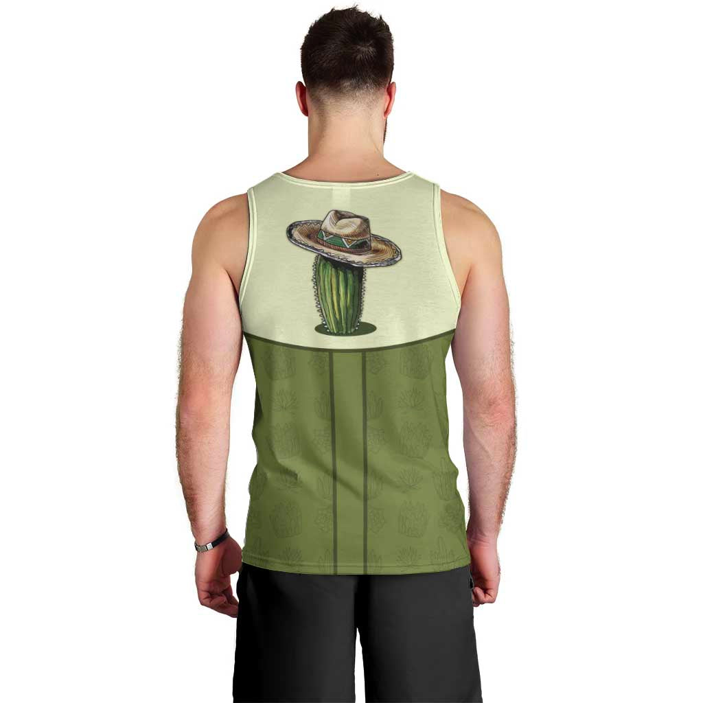 Cowboy Men Tank Top Cactus Retro Western Yoke - Wonder Print Shop