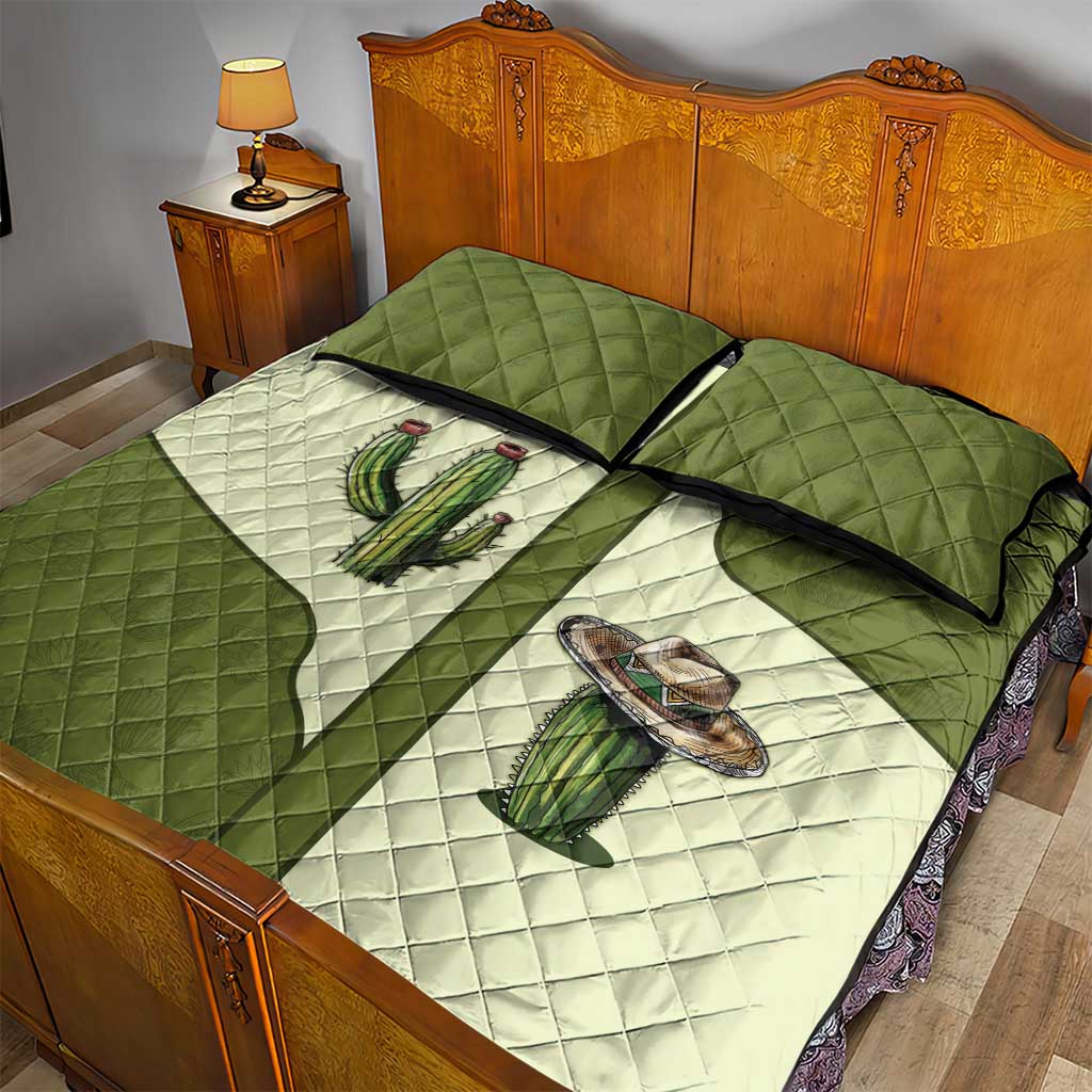 Cowboy Quilt Bed Set Cactus Retro Western Yoke - Wonder Print Shop