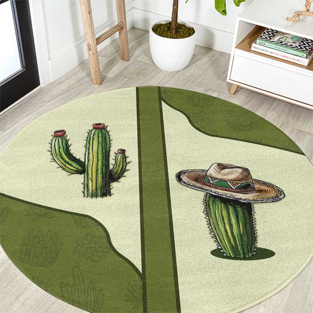 Cowboy Round Carpet Cactus Retro Western Yoke - Wonder Print Shop