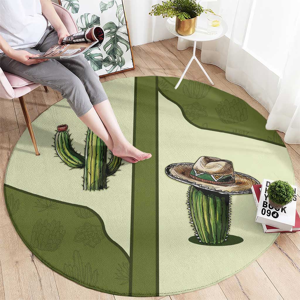 Cowboy Round Carpet Cactus Retro Western Yoke - Wonder Print Shop