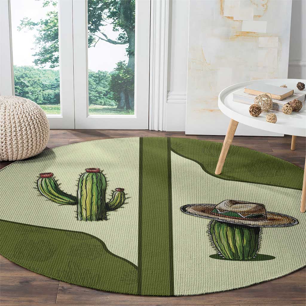 Cowboy Round Carpet Cactus Retro Western Yoke - Wonder Print Shop