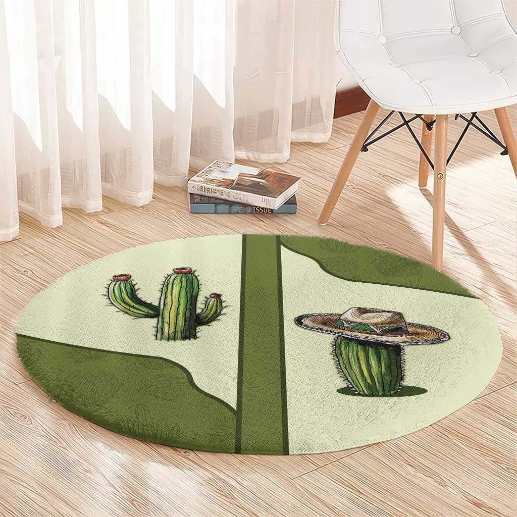 Cowboy Round Carpet Cactus Retro Western Yoke - Wonder Print Shop