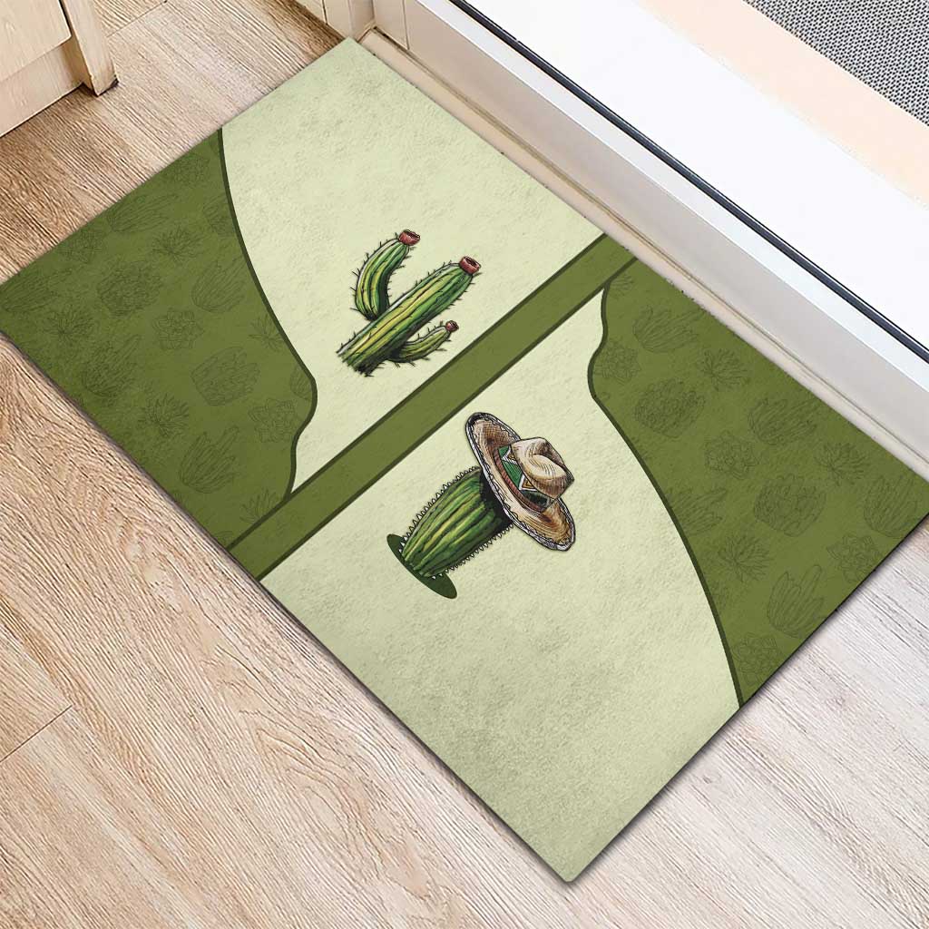 Cowboy Rubber Doormat Cactus Retro Western Yoke - Wonder Print Shop