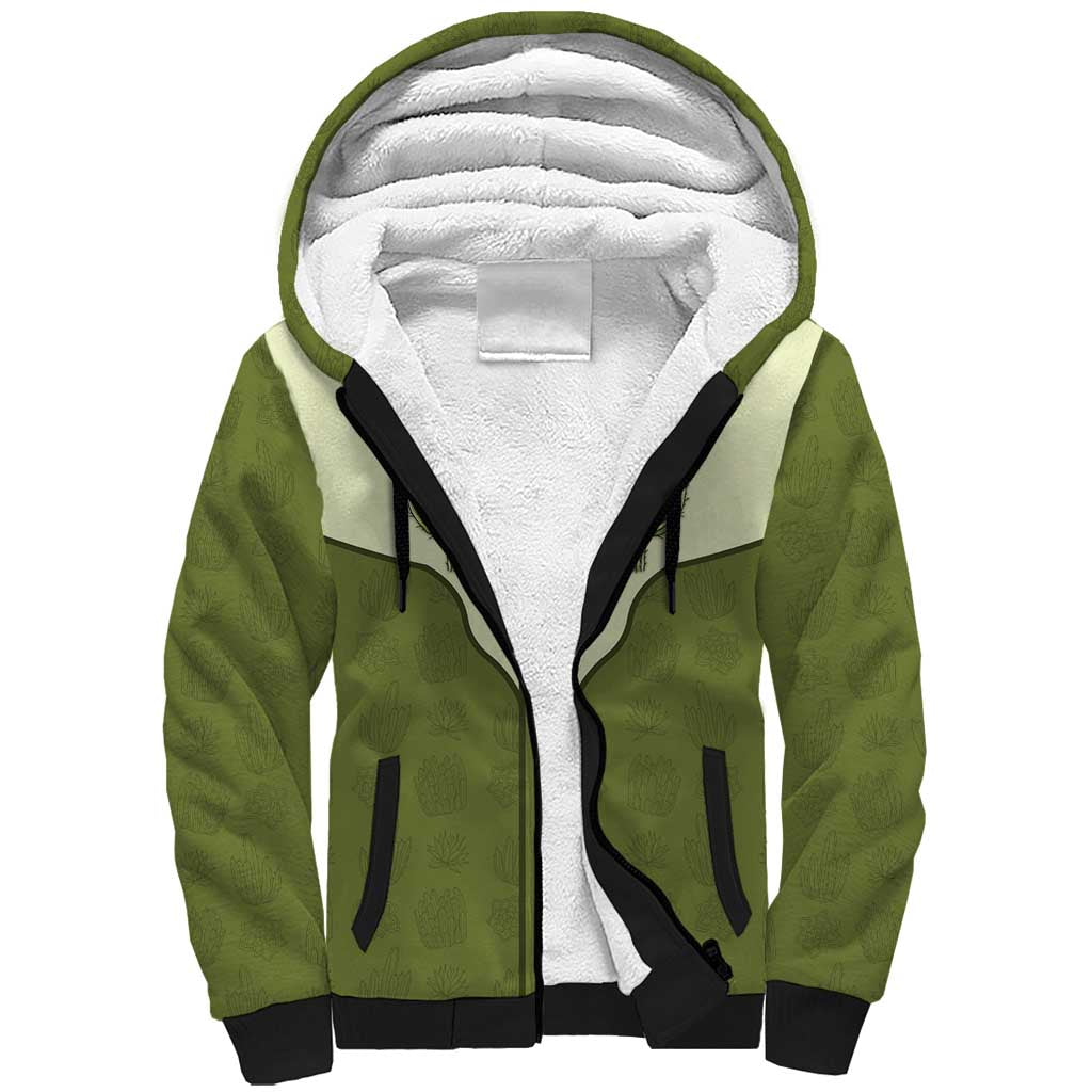 Cowboy Sherpa Hoodie Cactus Retro Western Yoke - Wonder Print Shop