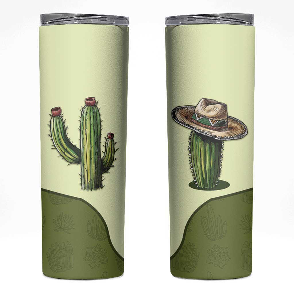 Cowboy Skinny Tumbler Cactus Retro Western Yoke - Wonder Print Shop