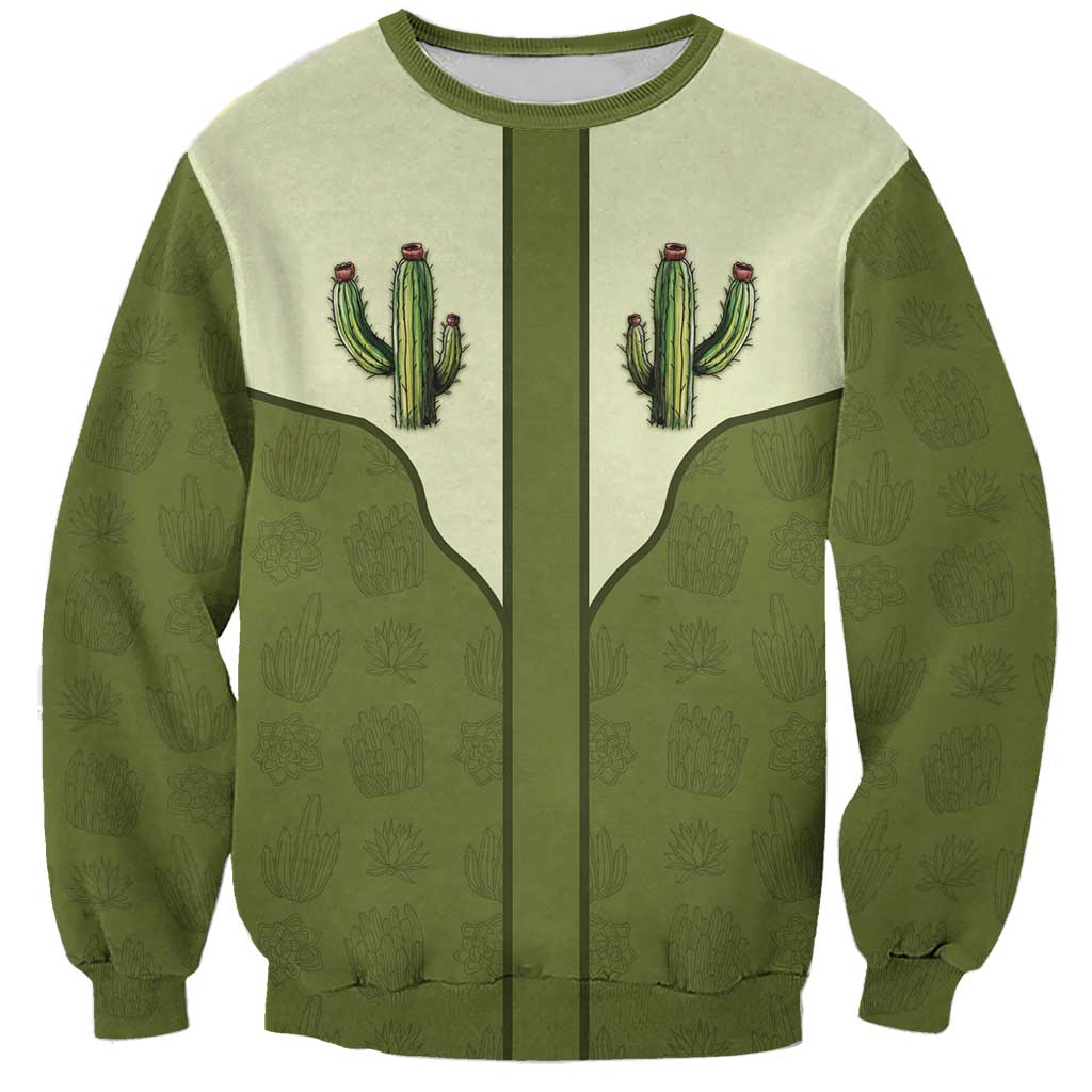 Cowboy Sweatshirt Cactus Retro Western Yoke - Wonder Print Shop