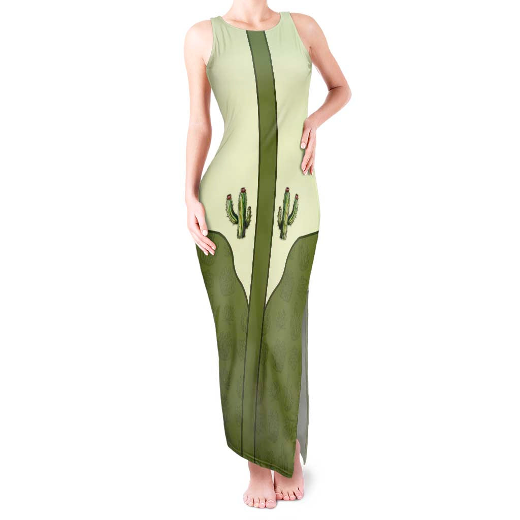 Cowboy Tank Maxi Dress Cactus Retro Western Yoke - Wonder Print Shop