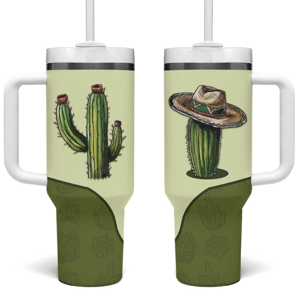 Cowboy Tumbler With Handle Cactus Retro Western Yoke - Wonder Print Shop