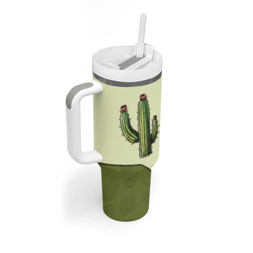 Cowboy Tumbler With Handle Cactus Retro Western Yoke - Wonder Print Shop