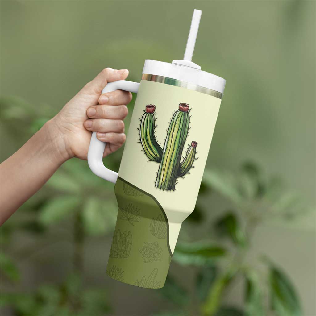 Cowboy Tumbler With Handle Cactus Retro Western Yoke - Wonder Print Shop