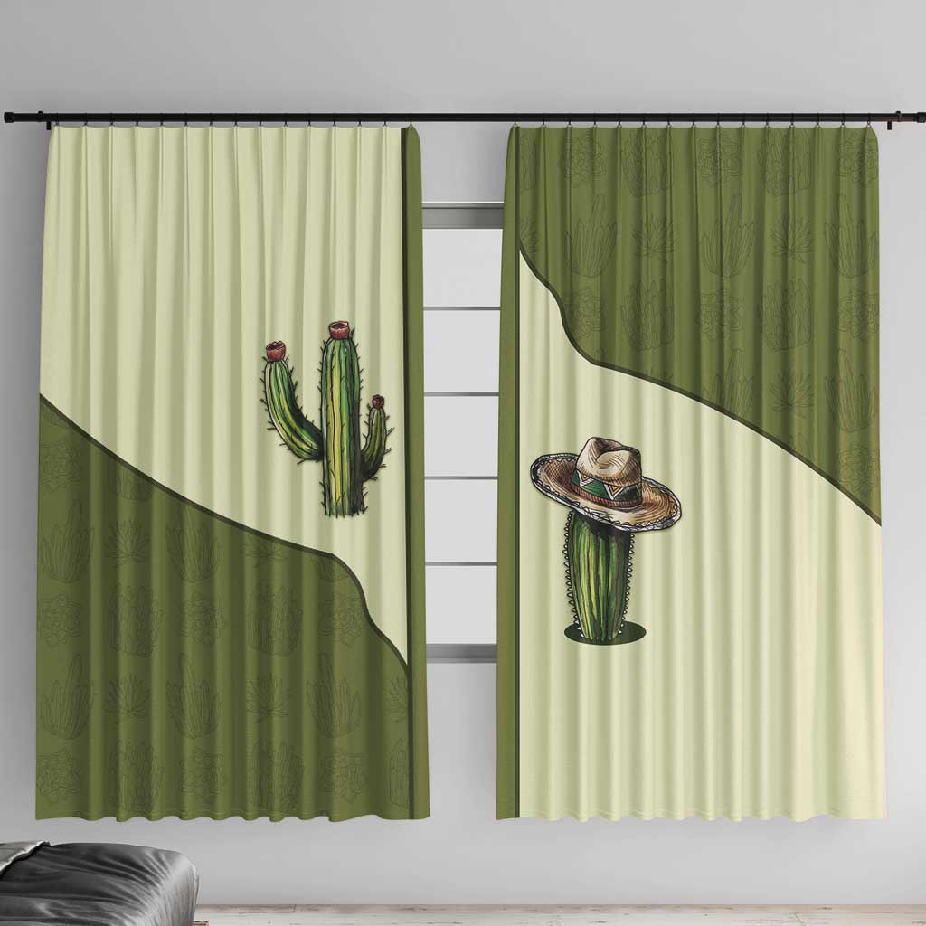 Cowboy Window Curtain Cactus Retro Western Yoke - Wonder Print Shop
