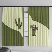 Cowboy Window Curtain Cactus Retro Western Yoke - Wonder Print Shop