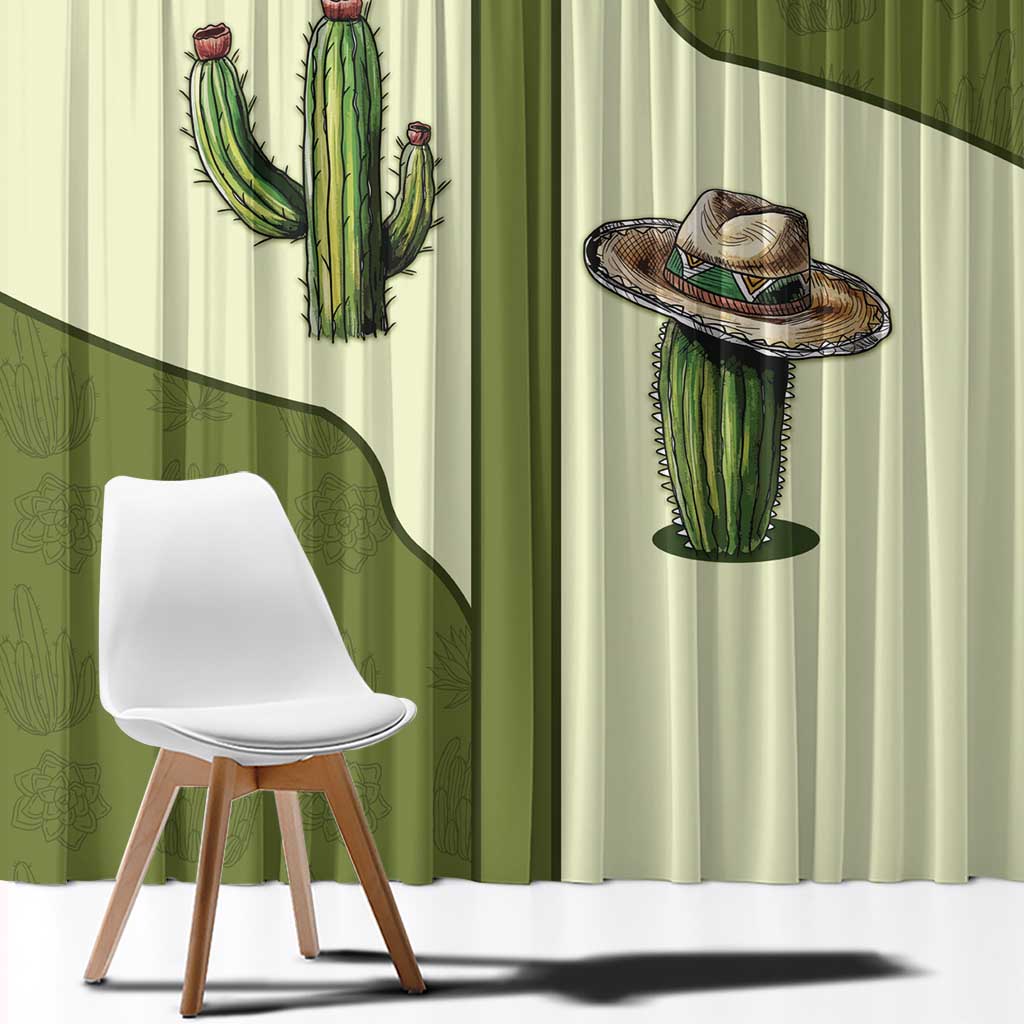 Cowboy Window Curtain Cactus Retro Western Yoke - Wonder Print Shop