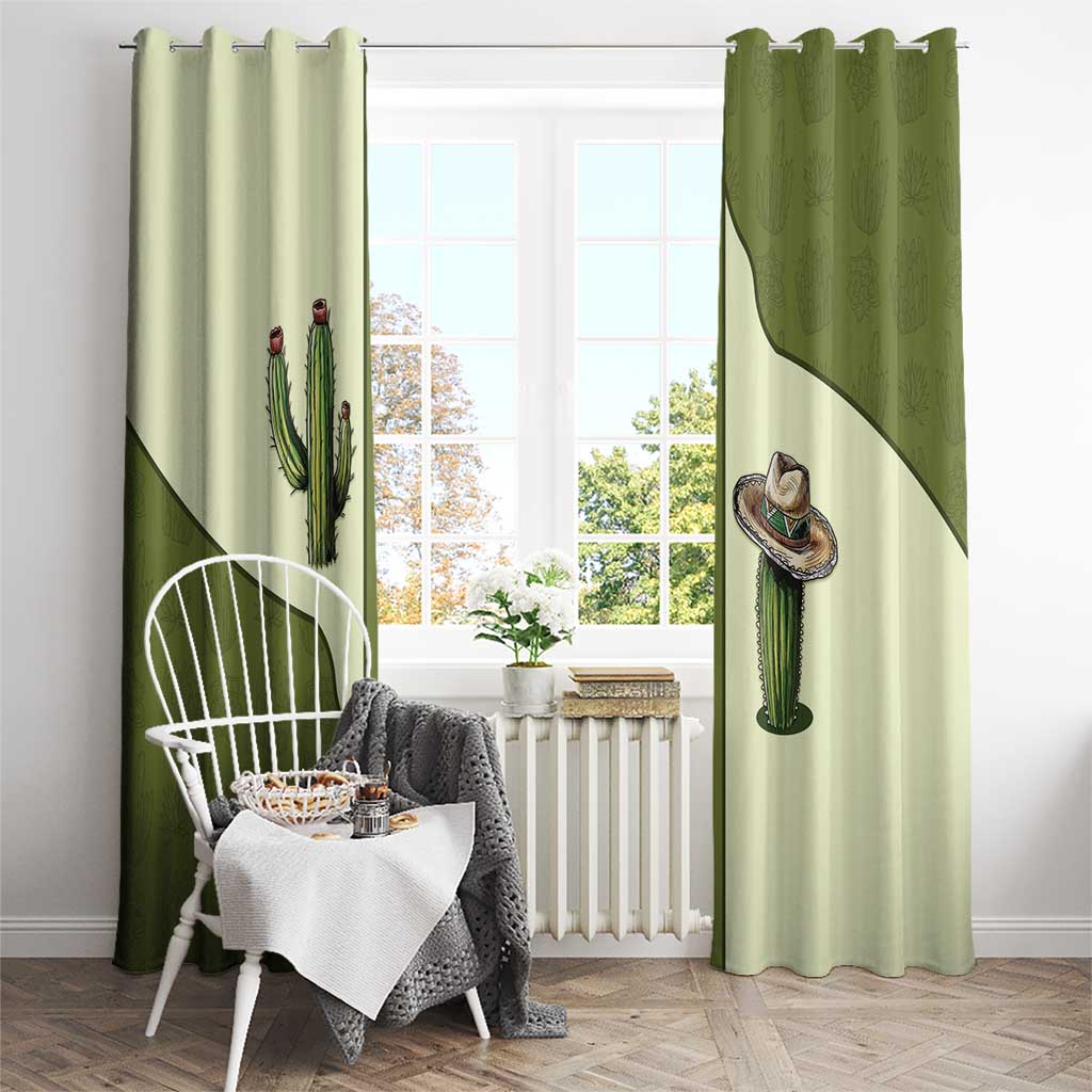 Cowboy Window Curtain Cactus Retro Western Yoke - Wonder Print Shop