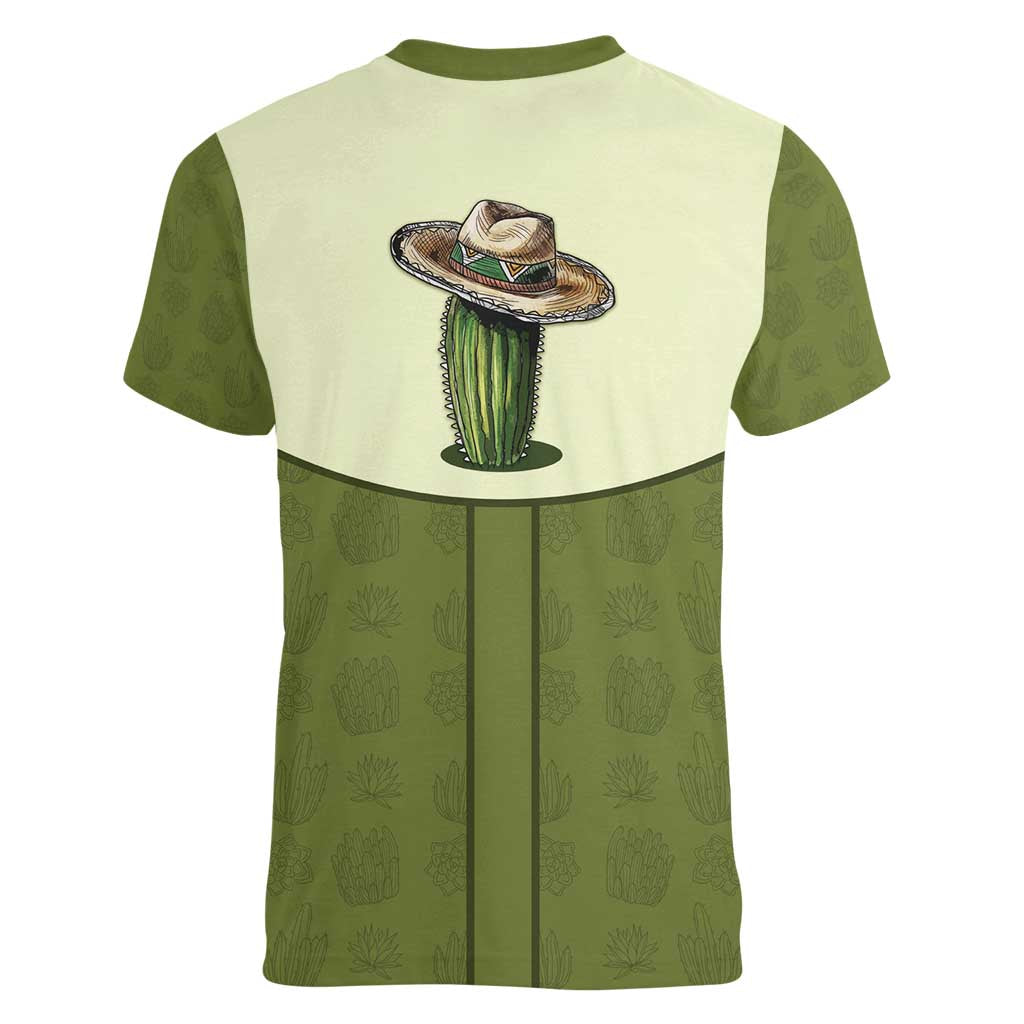 Cowboy Women V-Neck T-Shirt Cactus Retro Western Yoke - Wonder Print Shop