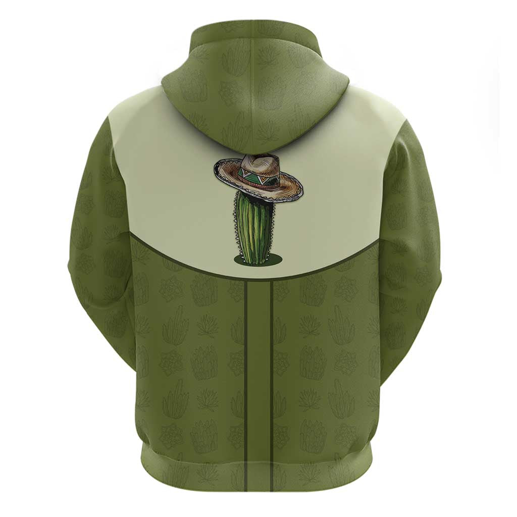 Cowboy Zip Hoodie Cactus Retro Western Yoke - Wonder Print Shop