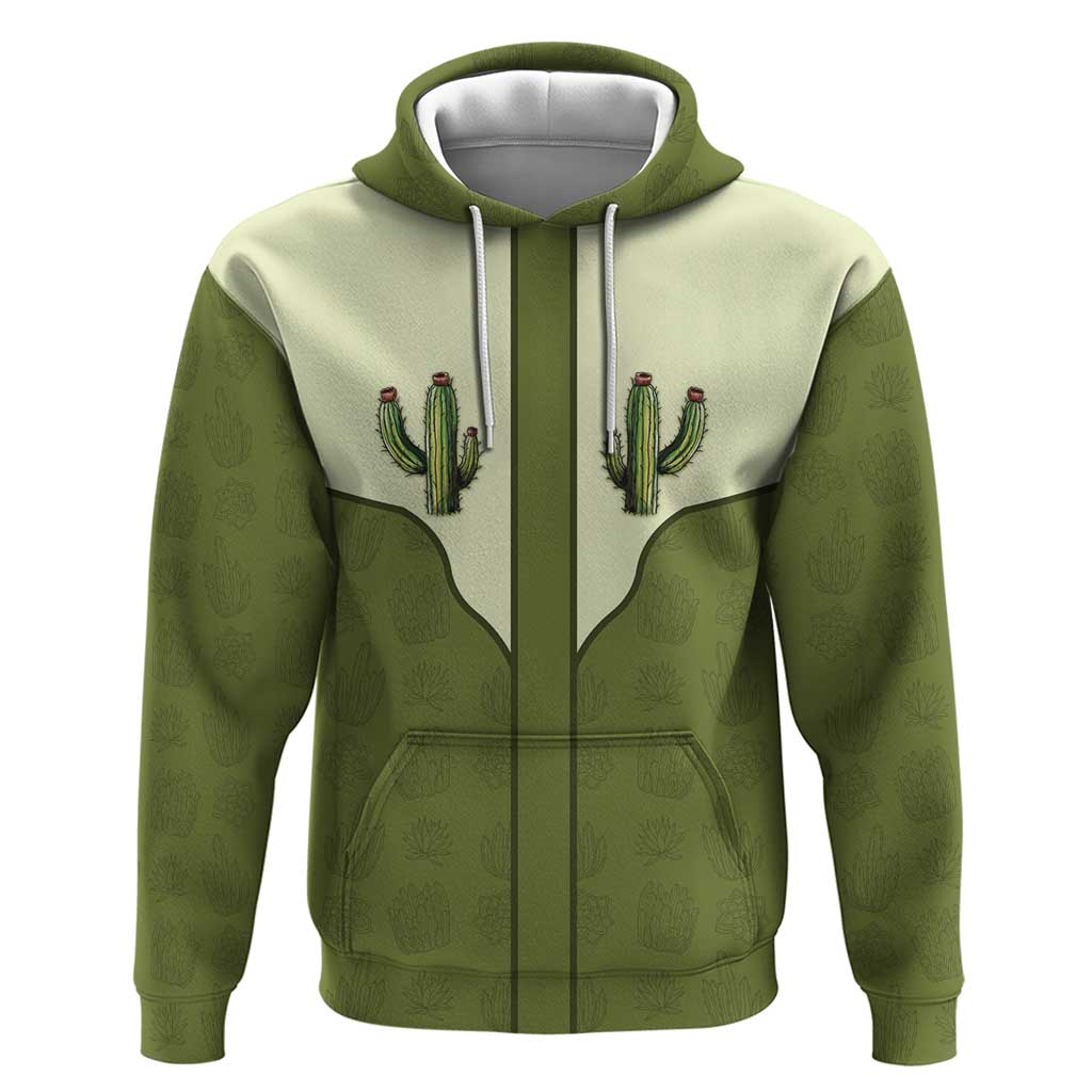 Cowboy Zip Hoodie Cactus Retro Western Yoke - Wonder Print Shop