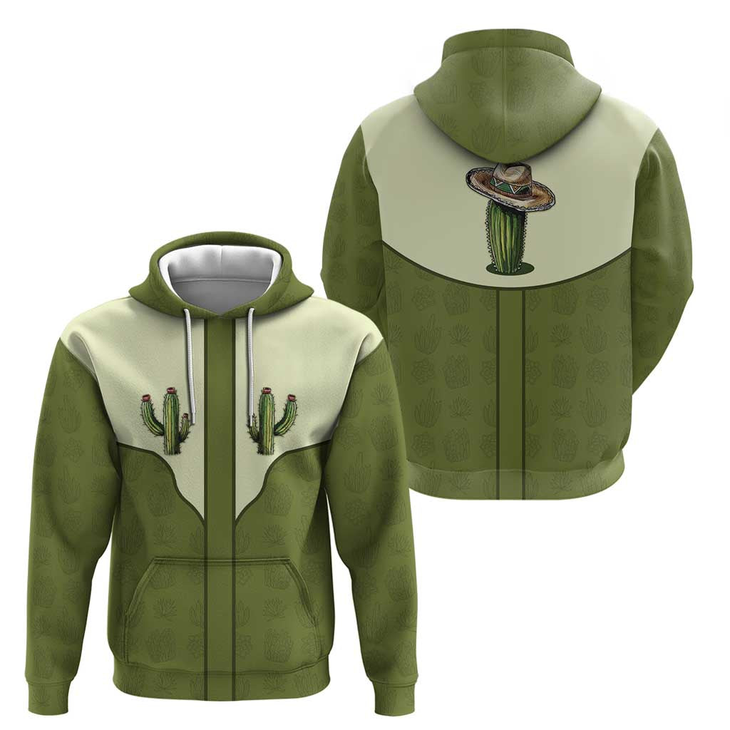 Cowboy Zip Hoodie Cactus Retro Western Yoke - Wonder Print Shop