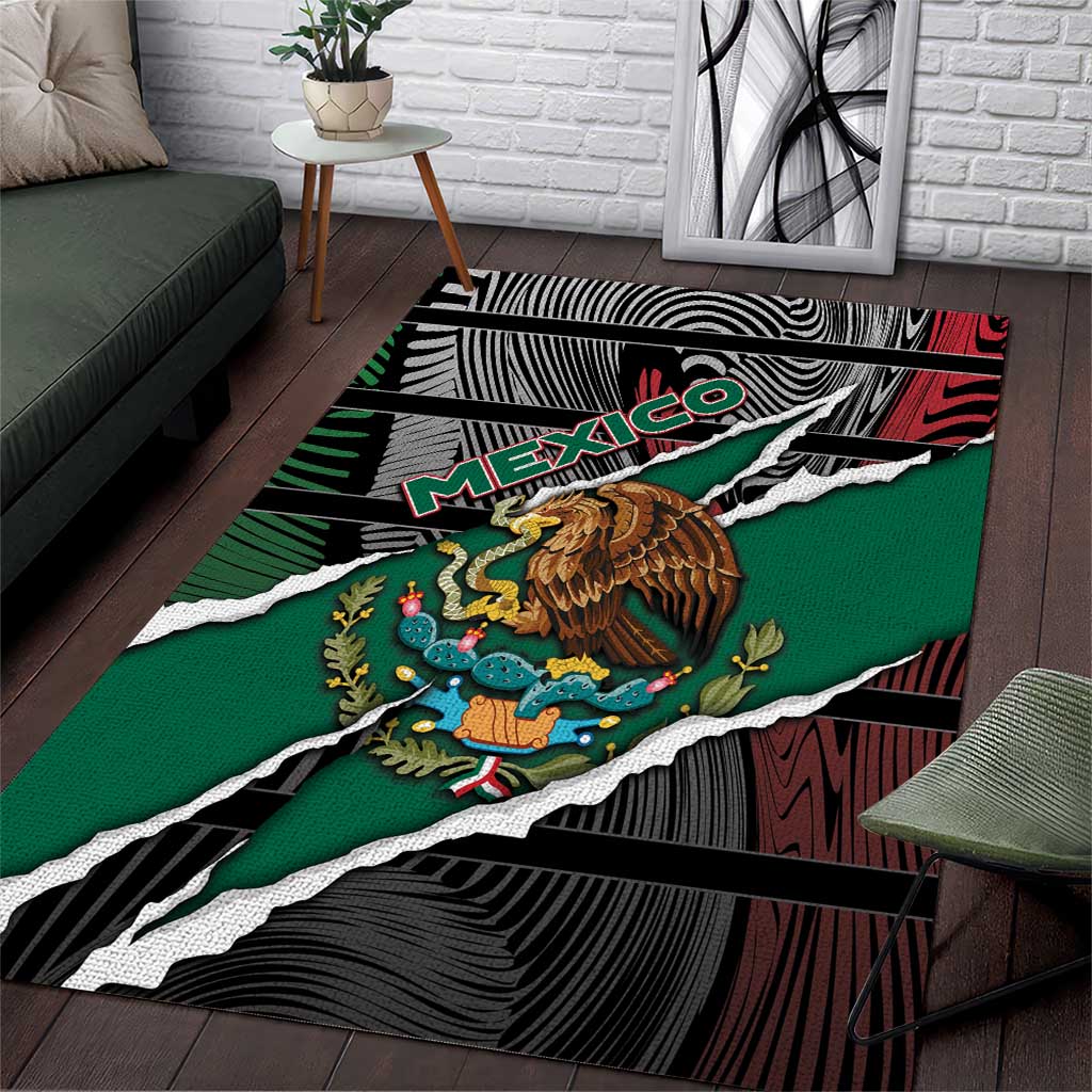 Mexico Area Rug Mexican Patriotic Eagle Emblem - Fierce National Pride - Wonder Print Shop