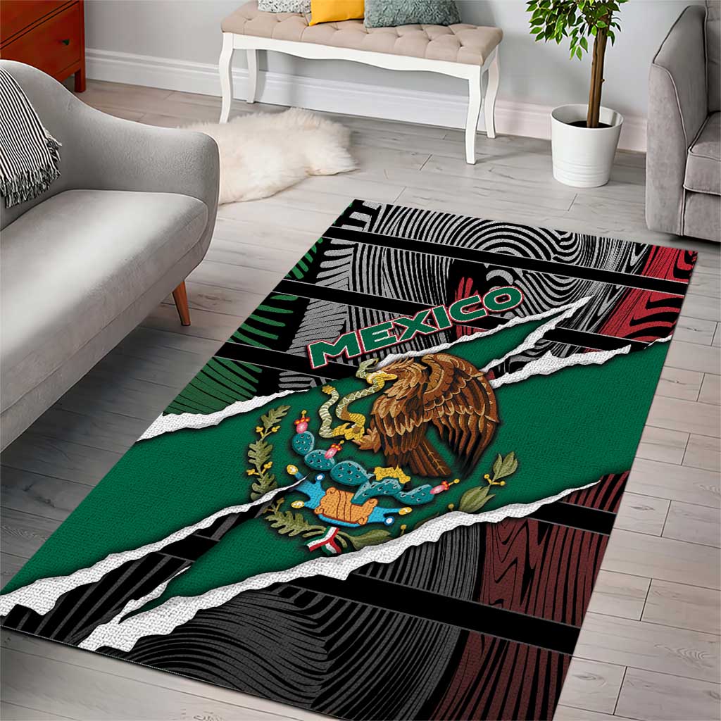 Mexico Area Rug Mexican Patriotic Eagle Emblem - Fierce National Pride - Wonder Print Shop