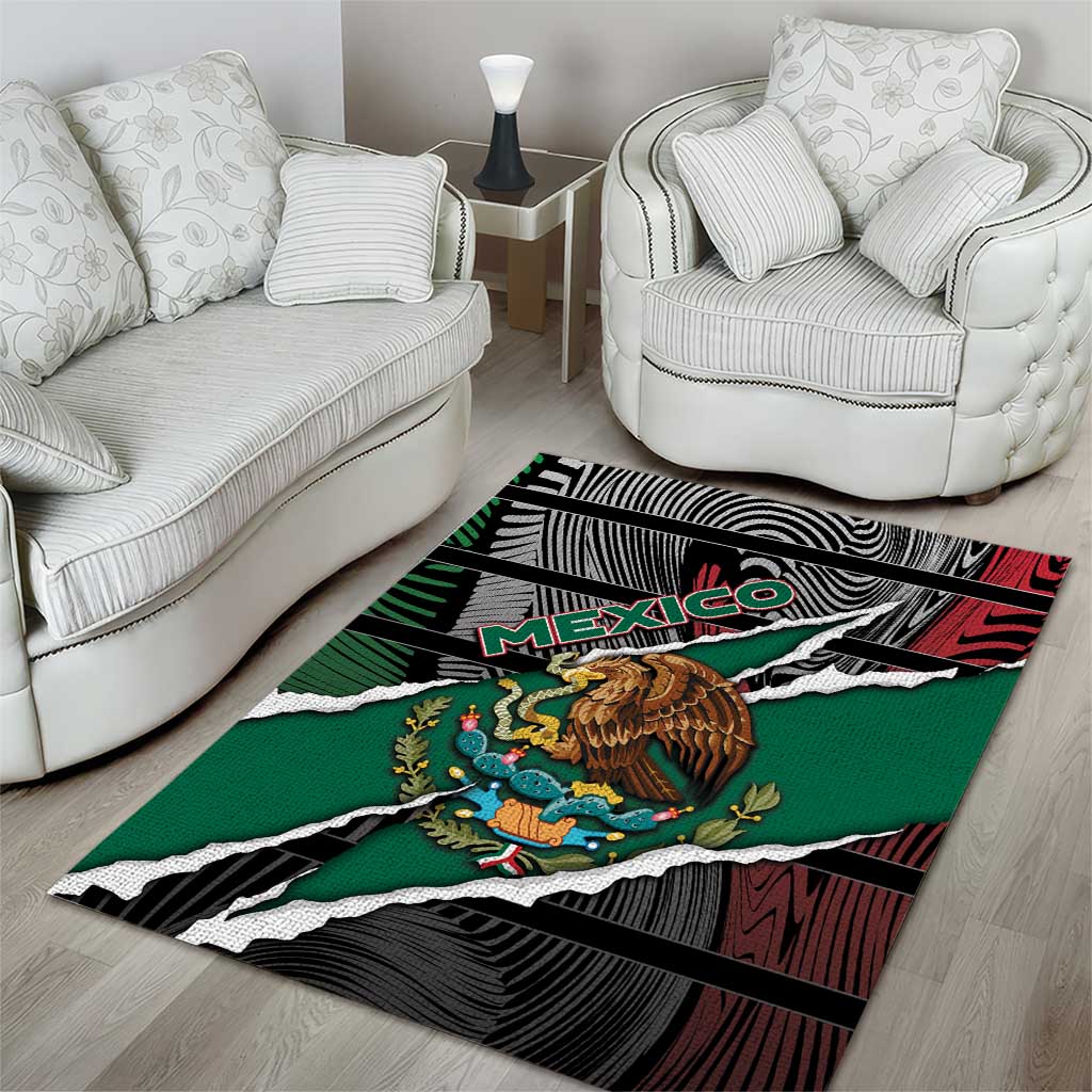 Mexico Area Rug Mexican Patriotic Eagle Emblem - Fierce National Pride - Wonder Print Shop