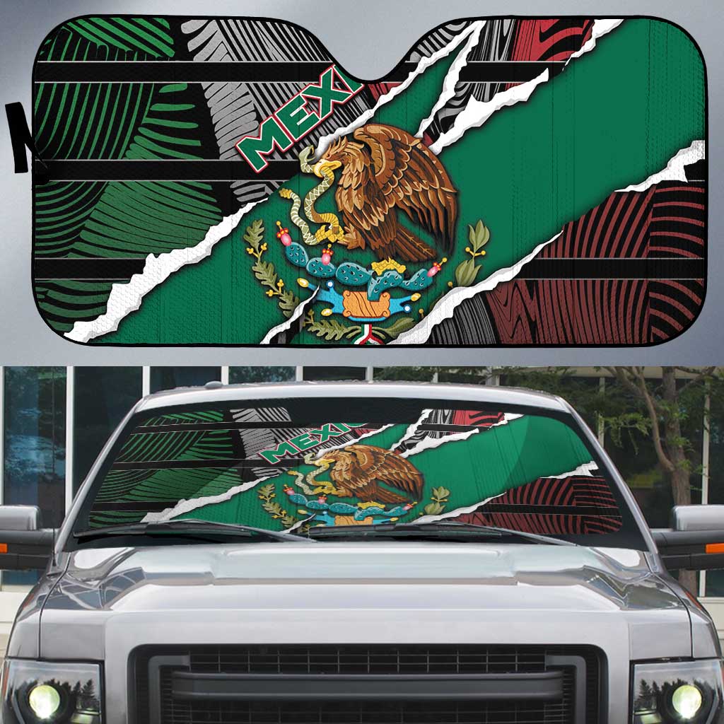 Mexico Auto Sun Shade Mexican Patriotic Eagle Emblem - Fierce National Pride - Wonder Print Shop