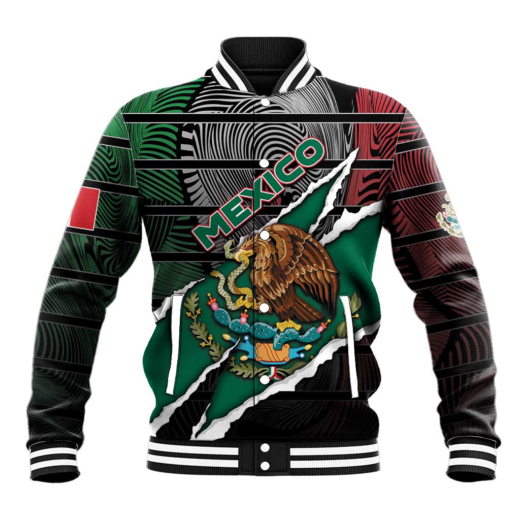 Personalized Mexico Baseball Jacket Mexican Patriotic Eagle Emblem - Fierce National Pride - Wonder Print Shop