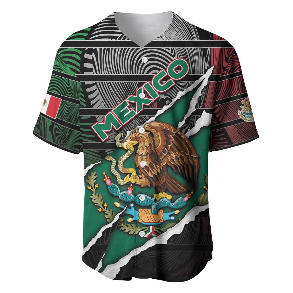 Personalized Mexico Baseball Jersey Mexican Patriotic Eagle Emblem - Fierce National Pride - Wonder Print Shop