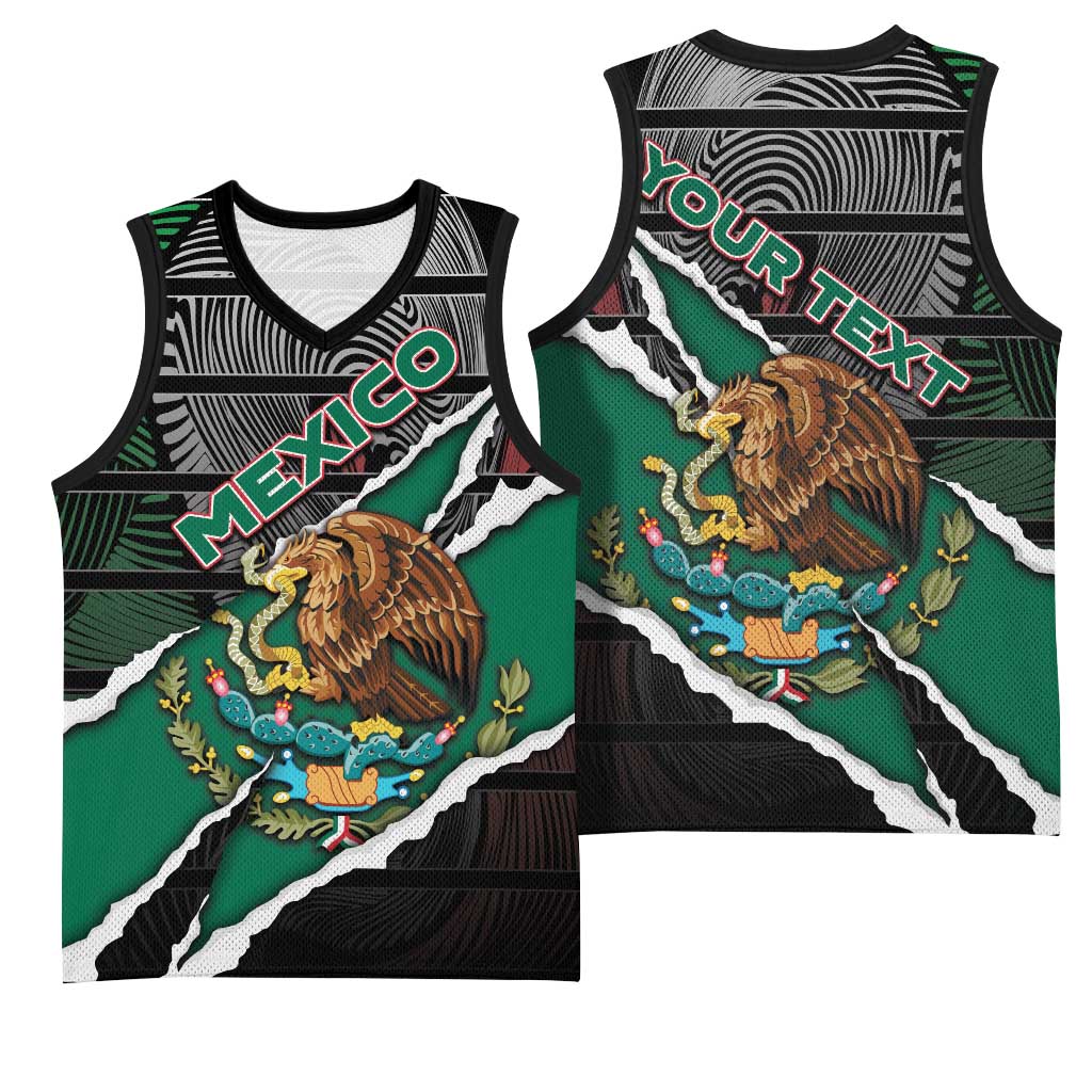 Personalized Mexico Basketball Jersey Mexican Patriotic Eagle Emblem - Fierce National Pride - Wonder Print Shop