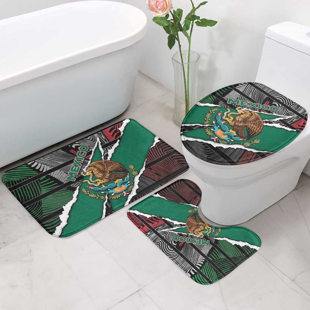 Mexico Bathroom Set Mexican Patriotic Eagle Emblem - Fierce National Pride - Wonder Print Shop
