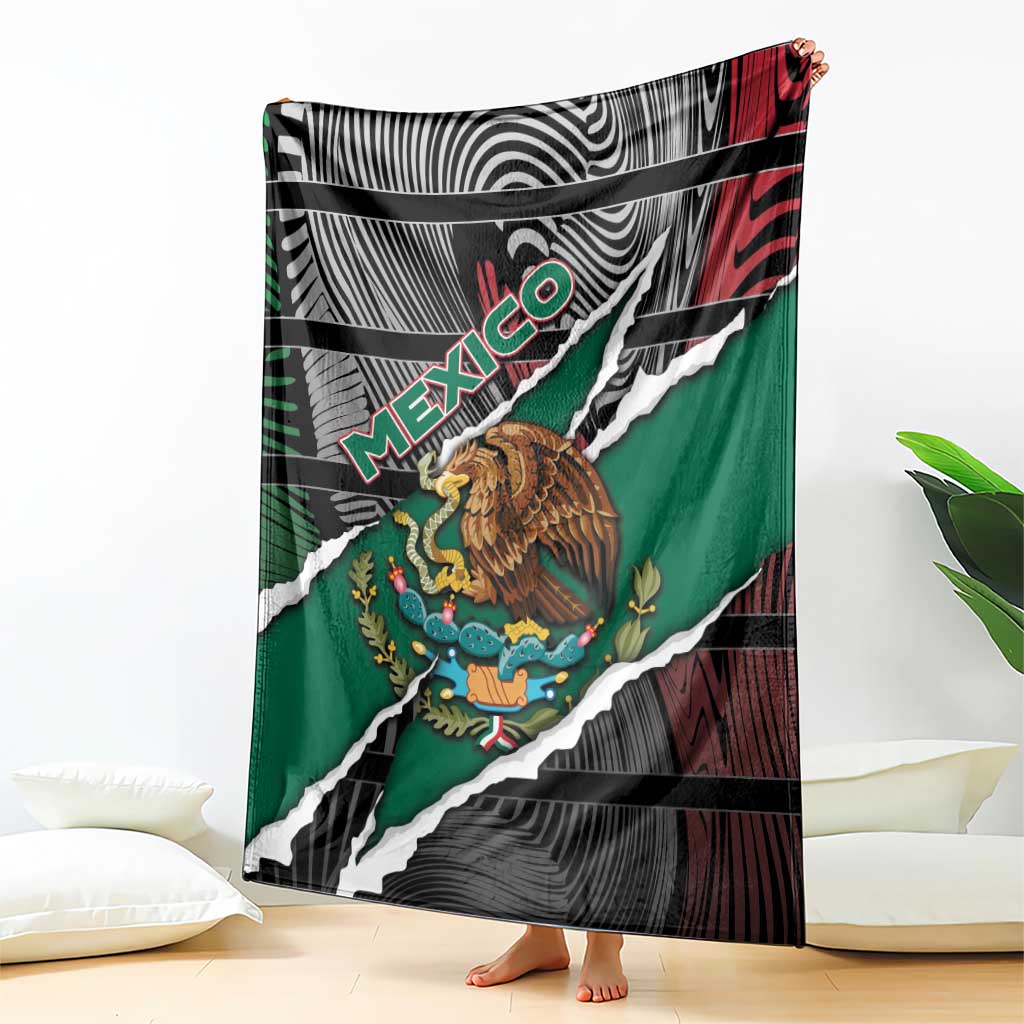 Mexico Blanket Mexican Patriotic Eagle Emblem - Fierce National Pride - Wonder Print Shop