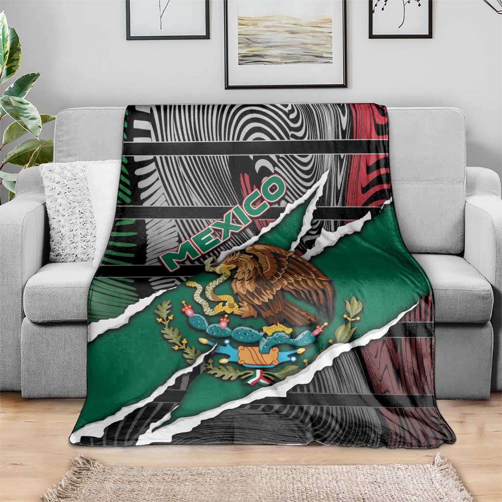 Mexico Blanket Mexican Patriotic Eagle Emblem - Fierce National Pride - Wonder Print Shop