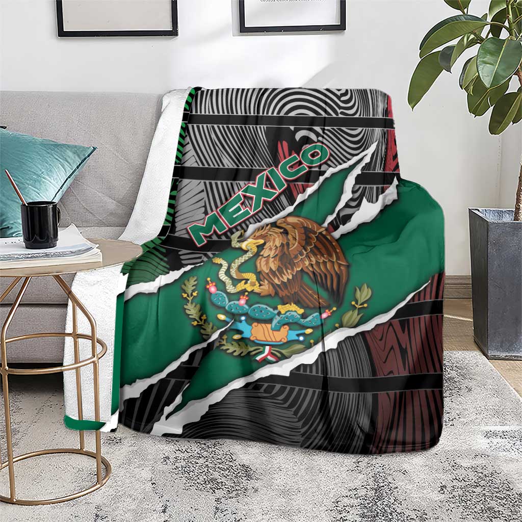 Mexico Blanket Mexican Patriotic Eagle Emblem - Fierce National Pride - Wonder Print Shop