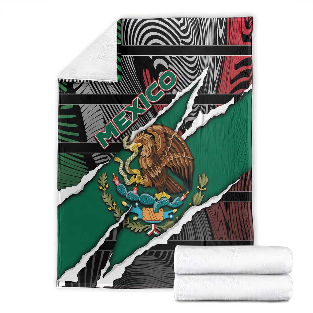 Mexico Blanket Mexican Patriotic Eagle Emblem - Fierce National Pride - Wonder Print Shop