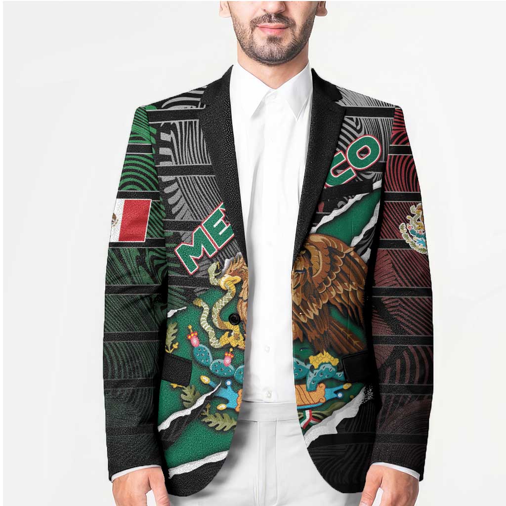 Personalized Mexico Blazer Mexican Patriotic Eagle Emblem - Fierce National Pride - Wonder Print Shop