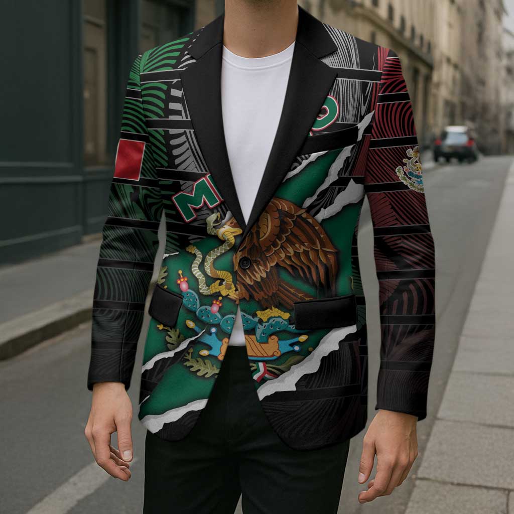 Personalized Mexico Blazer Mexican Patriotic Eagle Emblem - Fierce National Pride - Wonder Print Shop