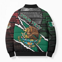 Personalized Mexico Bomber Puffer Jacket Mexican Patriotic Eagle Emblem - Fierce National Pride - Wonder Print Shop