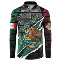 Personalized Mexico Button Sweatshirt Mexican Patriotic Eagle Emblem - Fierce National Pride - Wonder Print Shop