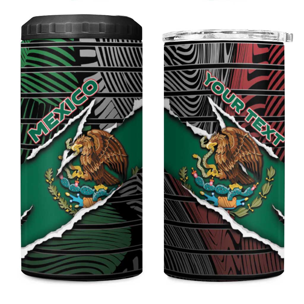 Personalized Mexico 4 in 1 Can Cooler Tumbler Mexican Patriotic Eagle Emblem - Fierce National Pride - Wonder Print Shop