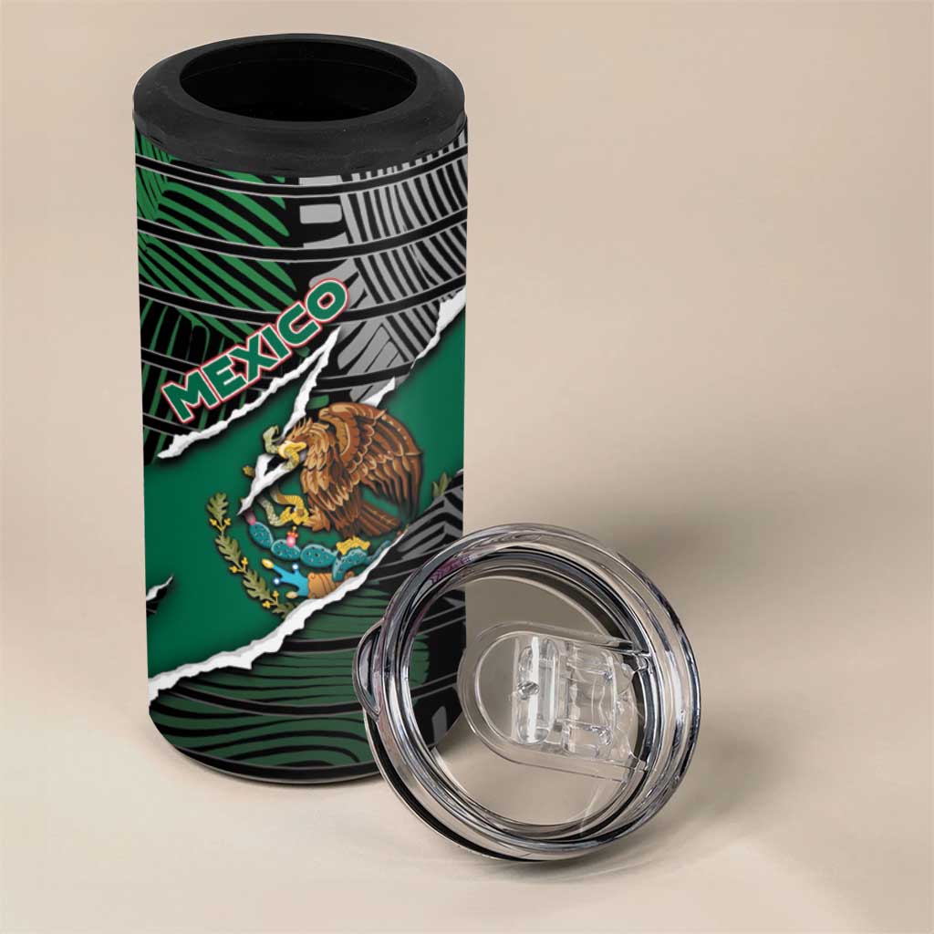Personalized Mexico 4 in 1 Can Cooler Tumbler Mexican Patriotic Eagle Emblem - Fierce National Pride - Wonder Print Shop