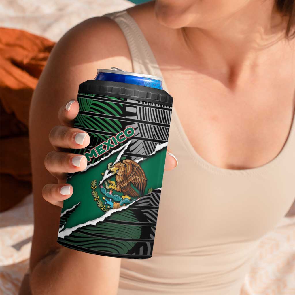 Personalized Mexico 4 in 1 Can Cooler Tumbler Mexican Patriotic Eagle Emblem - Fierce National Pride - Wonder Print Shop