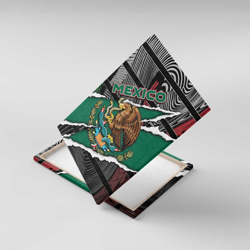 Mexico Canvas Wall Art Mexican Patriotic Eagle Emblem - Fierce National Pride - Wonder Print Shop