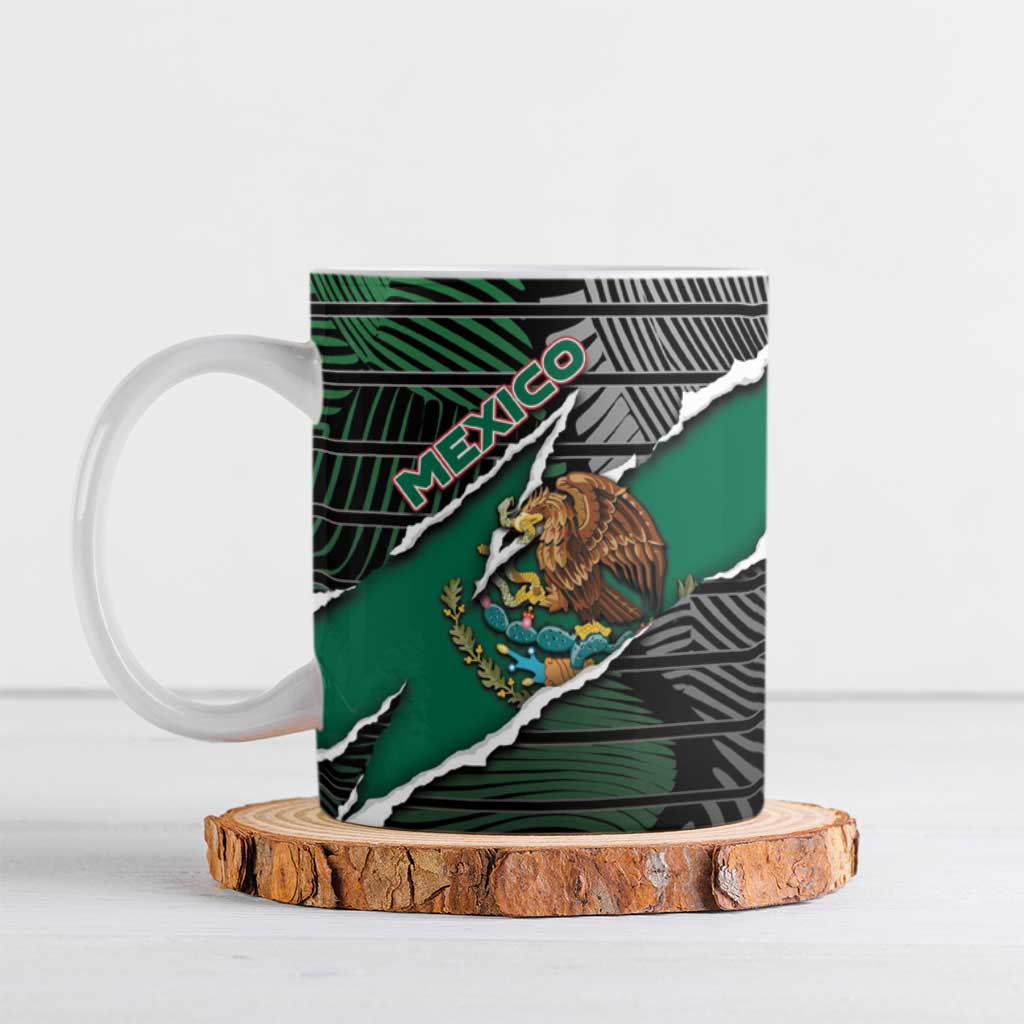 Personalized Mexico Ceramic Mug Mexican Patriotic Eagle Emblem - Fierce National Pride - Wonder Print Shop