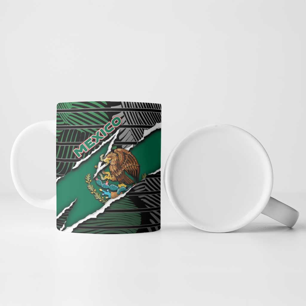 Personalized Mexico Ceramic Mug Mexican Patriotic Eagle Emblem - Fierce National Pride - Wonder Print Shop