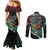 Personalized Mexico Couples Matching Mermaid Dress and Long Sleeve Button Shirt Mexican Patriotic Eagle Emblem - Fierce National Pride - Wonder Print Shop