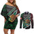 Personalized Mexico Couples Matching Off Shoulder Short Dress and Long Sleeve Button Shirt Mexican Patriotic Eagle Emblem - Fierce National Pride - Wonder Print Shop