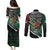 Personalized Mexico Couples Matching Puletasi and Long Sleeve Button Shirt Mexican Patriotic Eagle Emblem - Fierce National Pride - Wonder Print Shop
